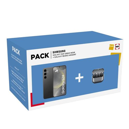 PACK SMARTPHONE SAMSUNG GALAXY S24 6,2 5G NANO SIM 128 GO NOIR + BUDS FE NOIR