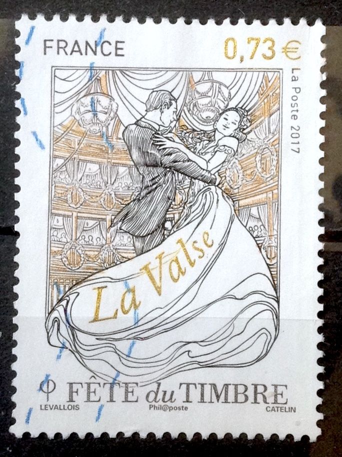 Fête Du Timbre 2017 - Valse 0,73€ (Superbe N° 5130) Oblitération Très Légère / Propre / Bleue - France Année 2017 - Brn83 - N24769