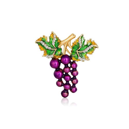 Broches Raisin Strass Pour Femmes Élégant Fruit Broche Broche Dames Vêtements De Fête Cadeaux De Mariée De Mode