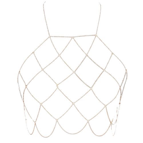 Collants De Soutien-Gorge De Bikini De Soutien-Gorge De Maillot De Chaine De Corps De Halterneck Des Femmes (Or))