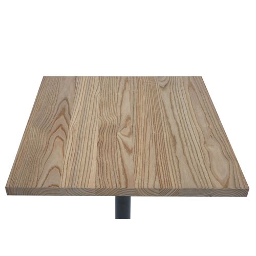 Table De Bistrot Hwc-H10, Table De Bar, Industrielle Gastro Métal Orme Massif 70x70cm   Brun Clair