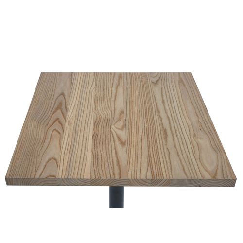 Table De Bistrot Hwc-H10, Table De Bar, Industrielle Gastro Métal Orme Massif Certifié Mvg 70x70cm   Brun Clair