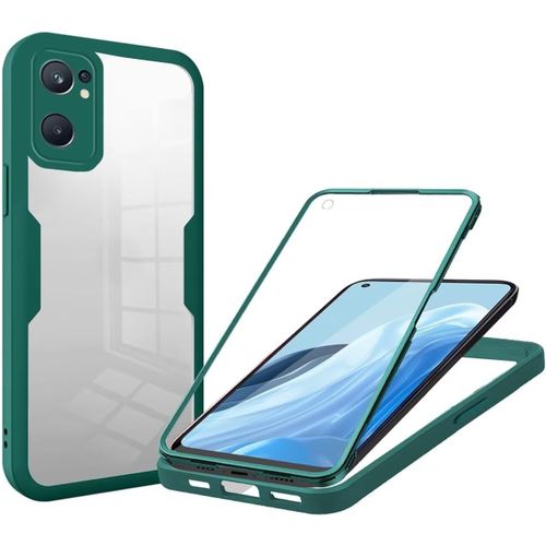 Coque Pour Oppo Find X5 Lite/Reno7 5g, Coque Antichoc Housse Avec Protection Écran, 360° Protection Case Robuste Double Bumper Etui Intégrale Vert