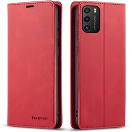 Coque Pour Xiaomi Redmi 9t/Redmi 9 Power/Poco M3,Étui Housse En Cuir Pu Xiaomi Poco M3,Anti-Rayures Protection Housse Premium Pu En Cuir Livre Cover Antichoc Magnétique Portefeuille Rouge