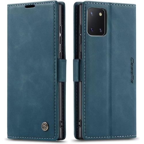 Coque Pour Samsung Galaxy Note10 Lite/A81/M60s, Antichoc Tpu Housse, Cuir Pu Portefeuille Etui Fentes Pour Cartes Flip Pour Coque Samsung Galaxy Note10 Lite/A81/M60s Bleu