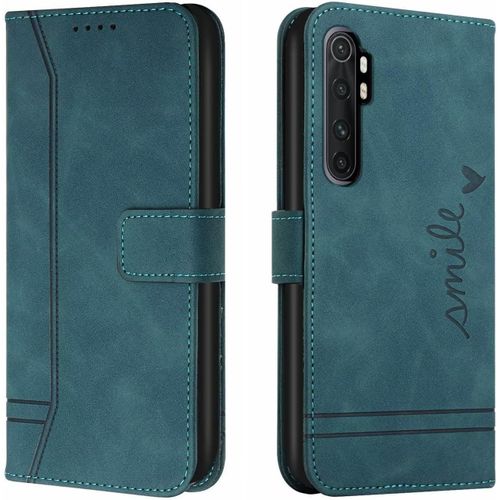 Coque Pour Xiaomi Mi Note 10 Lite 5g Housse En Cuir Pu Premium Etui À Rabat Pochette De Portefeuille Étui De Protection Pour Xiaomi Mi Note 10 Lite 5g Vert