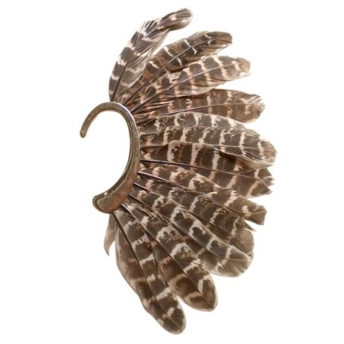 1 Pcs Unisexe Grand Manchette D'oreille De Plume Non Piercing Or Clip Sur Boucles D'oreilles