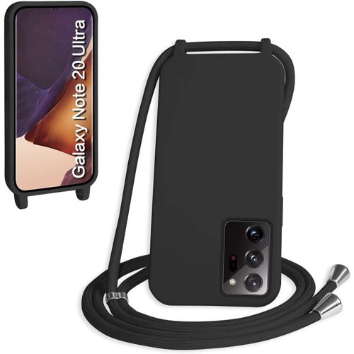 Coque Pour Samsung Galaxy Note20 Ultra 6.9"", Collier Pour Étui Colliers De Cellulaire Mince Antichoc Réglable Lanyard Case Pu Bumper Pour Galaxy Note20 Ultra 6.9"", Noir