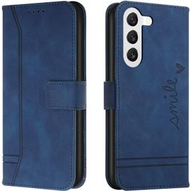 Coque Pour Samsung Galaxy S23 Housse En Cuir Pu Premium Etui À Rabat Pochette De Portefeuille Étui De Protection Pour Samsung Galaxy S23 Bleu