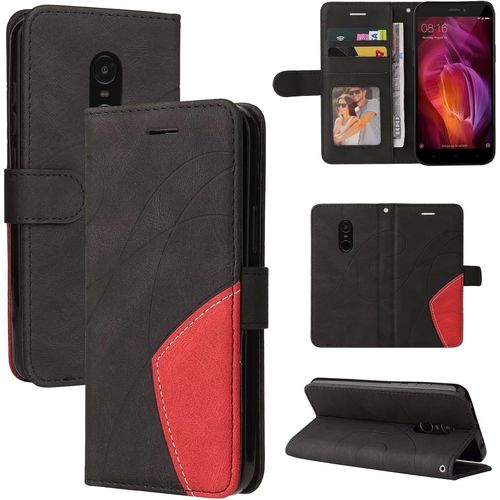Coque Pour Xiaomi Redmi Note 4x Housse En Cuir Premium Pu Pochette Portefeuille Magnétique Etui De Protection Pour Xiaomi Redmi Note 4x - Noir