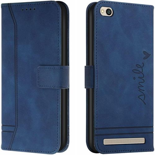 Coque Pour Xiaomi Redmi 5a Housse En Cuir Pu Premium Etui À Rabat Pochette De Portefeuille Étui De Protection Pour Xiaomi Redmi 5a Bleu