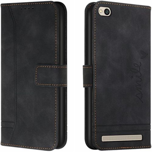 Coque Pour Xiaomi Redmi 5a Housse En Cuir Pu Premium Etui À Rabat Pochette De Portefeuille Étui De Protection Pour Xiaomi Redmi 5a Noir