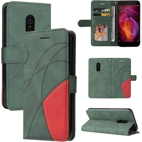 Coque Pour Xiaomi Redmi Note 4x Housse En Cuir Premium Pu Pochette Portefeuille Magnétique Etui De Protection Pour Xiaomi Redmi Note 4x - Vert