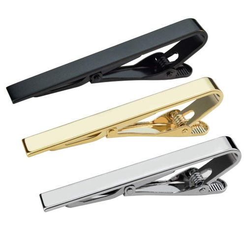 3pcs Pince À Cravate, Epingle À Cravate Pinces À Cravate Argent Or Noir Cravate Barre Pincee Clip Ensemble 2,2 Pouces Fermoirs Business Professionnel De Mode