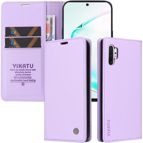 Etui Coque Pour Samsung Galaxy Note10 Pro 5g, Housse En Cuir Pu Premium Etui À Rabat Pochette De Portefeuille Emplacements Cartes Fonction Support Fermeture Magnétique , Violet