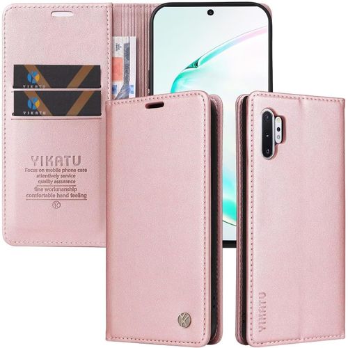 Etui Coque Pour Samsung Galaxy Note10 Pro 5g,Housse En Cuir Pu Premium Etui À Rabat Pochette De Portefeuille Emplacements Cartes Fonction Support Fermeture Magnétique , Or Rose