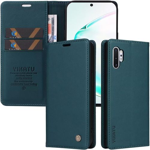 Etui Coque Pour Samsung Galaxy Note10 Pro 5g, Housse En Cuir Pu Premium Etui À Rabat Pochette De Portefeuille Emplacements Cartes Fonction Support Fermeture Magnétique , Bleu