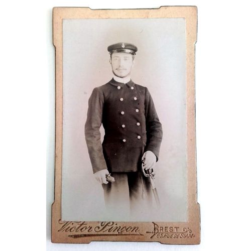 1898 : Photo Cdv Du Marin "Henri Guyader" (Lammeur) Aspirant Marine Nationale (Victor Pinçon, Brest)