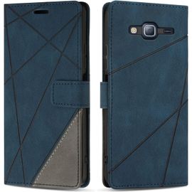 Coque Pour Galaxy J3 2016, Protection Housse Etui En Cuir Pu Portefeuille Livre Pour Galaxy J3 2016, Emplacements Cartes, Fonction Support, Bleu