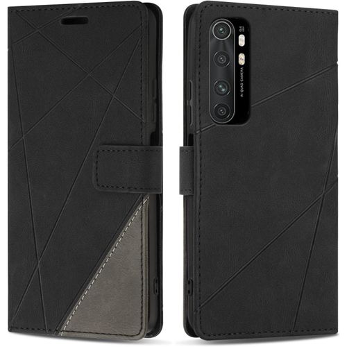 Coque Pour Xiaomi Mi Note 10 Lite, Protection Housse Etui En Cuir Pu Portefeuille Livre Pour Xiaomi Mi Note 10 Lite, Emplacements Cartes, Fonction Support, Noir