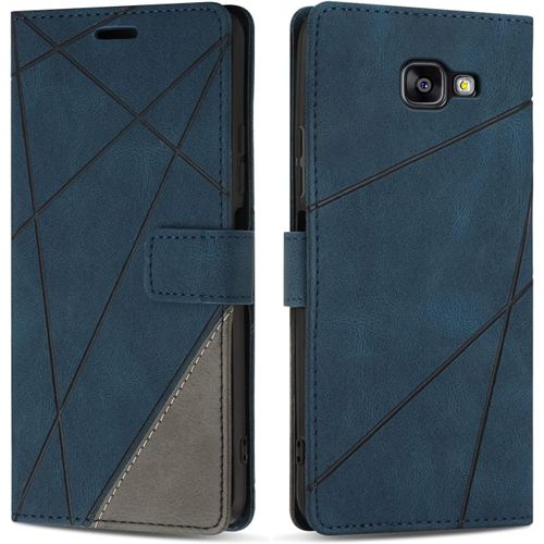 Coque Pour Galaxy A3 2016, Protection Housse Etui En Cuir Pu Portefeuille Livre Pour Galaxy A3 2016, Emplacements Cartes, Fonction Support, Bleu