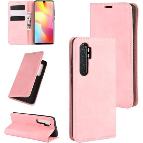 Haut Qualit Etui Pour Xiaomi Mi Note 10 Lite Coque Rabat Protection Housse Pochette Téléphone Pour Xiaomi Mi Note 10 Lite Antichoc Housse Folio Portefeuille Coque Rose