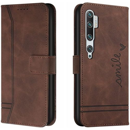 Étui À Rabat Magnétique En Cuir Avec Portecartes Pour Xiaomi Mi Note 10 Note 10 Pro Cc9 Pro Marron Xiaomi Mi Cc9 Pro