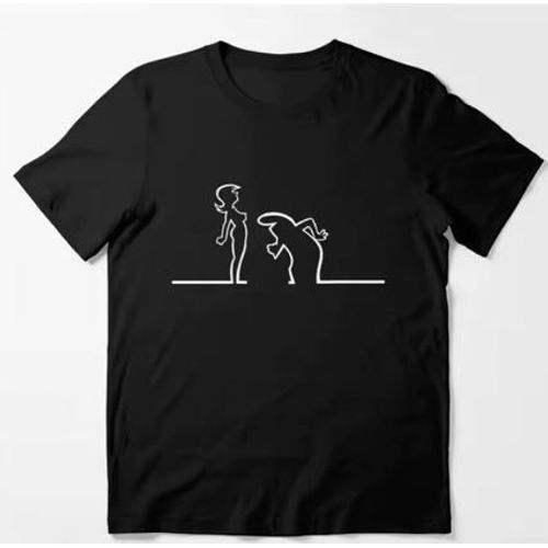 T-Shirt Sur Le Thème De La Linea D'osvaldo Cavandoli, Série Tv, T-Shirt Homme Et Femme, Col Rond. Plusieurs Tailles Disponibles