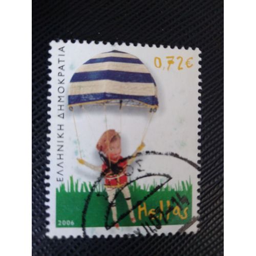 Timbre Grece Yt 2369 Jouets D'enfants - Aviateur Avec Parachute 2006 (030409 )