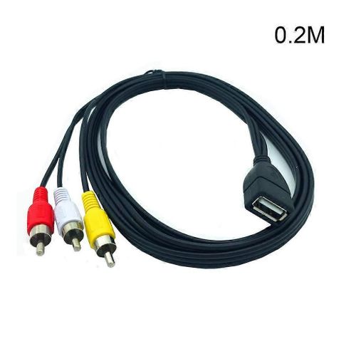 0.2 / 1.5m Audio Cordon Convertisseur USB Femelle Vers 3RCA Jacks Portable Professionnel