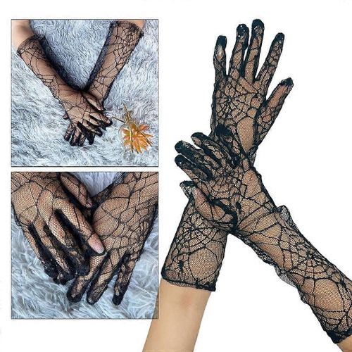 Gants En Dentelle De Style Gothique Gant De Toile D¿Araignée Halloween Party Gant De Doigt Complet