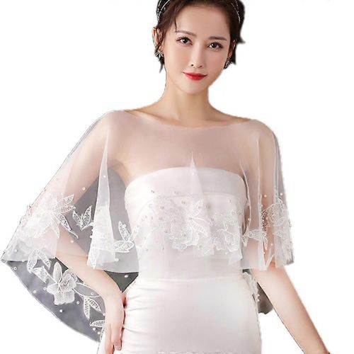 Femmes Dentelle Florale Brodée Haussement D¿Épaules Châle Wrap Mariage Boléro Couverture