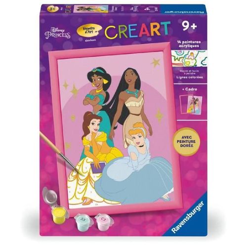 Creart Kids 18x24cm Disney Princess. Kit De Peinture Par Numéros Numéro D'art. Des 7 Ans. 25843. Ravensburger
