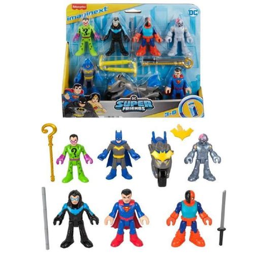 Imaginext-Dc Super Friends-Coffret De Figurines Deluxe Avec 9 Éléments - Imaginext - Hxf94