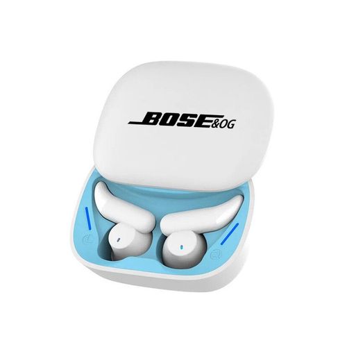 BOSE & OG casque sans fil Bluetooth bouchon d'oreille réduction du bruit du sommeil couvercle coulissant casque sport/jeu écouteurs avec micro - Type White