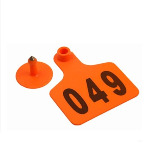 31ka Plastiques Numérotés Plastiques Tags D'oreille 1-100 Tags Animaux Green Yellow Grandes Étiquettes D'identification - Type For Orange