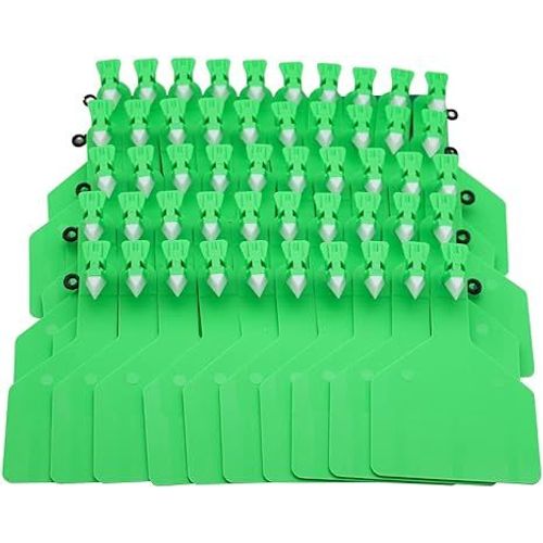Étiquettes D'oreille Pour Bétail,50 Pièces,11.2x7.7cm,8 Couleurs,Étiquettes D'identification D'animaux Vierges Pour Vache,Cochon,Chèvre,Mouton,Marqueur/Pince Pour La Gestion - Type Green 50pcs