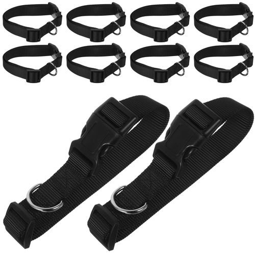 10 Pièces Pour Animaux De Compagnie Réglable Noir 5x40 55cm Mouton Bétail Chèvre Cheval Réglable Collier De Chèvre Accessoires Pour Animaux De Ferme - Type Black