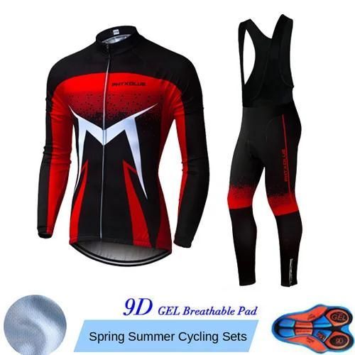 Ensemble De Cyclisme Respirant À Manches Longues, Pour L'automne-M-Bib Cycling Sets
