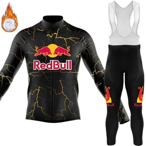 Vêtements De Cyclisme Pour Hommes, Maillot Polaire Thermique, Bavoir, Uniforme De Vélo De Route, Ensemble De Taureau Rouge, Chemise Professionnelle Vtt, Hiver 2024-Asian Size - Xs-Winter Fleece Set