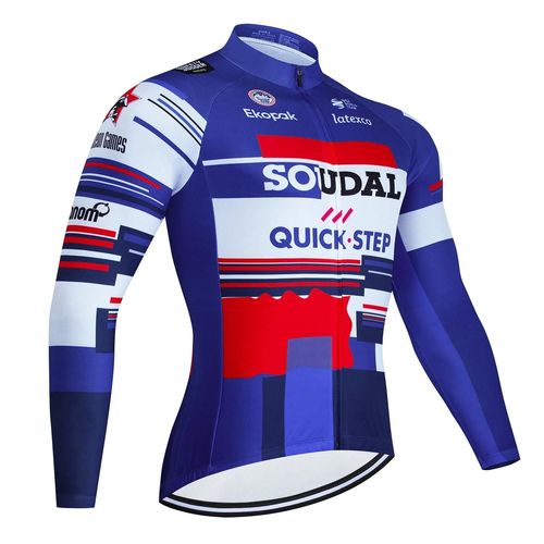 Maillot De Cyclisme De L'équipe Quick Step Pour Hommes, Manches Longues, Vêtements De Cyclisme, Vtt, Uniforme De Sport De Vélo, Automne 2024-Asian Size-Xxxl-L-B02