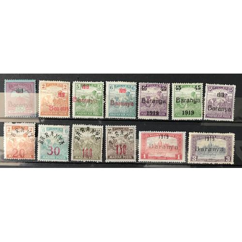 Lot De 13 Timbres Hongrie Baranya