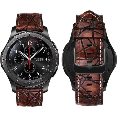 Hamiltion-Bracelet 22mm Compatible Avec Samsung Galaxy Watch 3 45mm/Gear S3 Frontier/Galaxy 46mm Bracelet Remplacement Pour Huawei Gt/Gt 2 46 Mm/Gt 2e/Gt2 Pro/3/3 Pro Bande Cuir-Nostalgique Brun