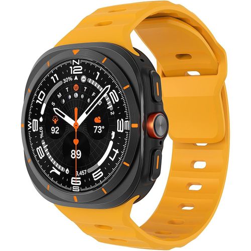 Hamiltion-Bracelet Sport Compatible Avec Samsung Galaxy Watch Ultra 47mm (2024) Pour Hommes Femmes,Bracelet De Remplacement En Silicone Souple Et Étanche,Jaune