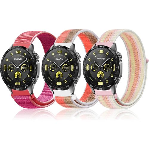 Hamiltion-22mm Bracelets Nylon Sport [ 3 Pack ] Compatible Avec Huawei Watch Gt 4 46mm /Gt 3 46mm /Gt 2 46mm /Gt 2 Pro Ecg,Bande De Remplacement Pour Huawei Watch 4 46mm /4 Pro 48mm(Slh+Fypm+Xgp