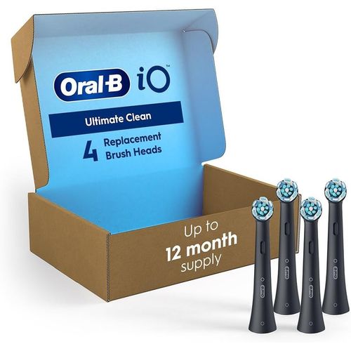 Hamiltion-Io Series Ultimate Clean Lot De 4 Têtes De Brosse De Rechange Pour Brosses À Dents Électriques Io Series Noir
