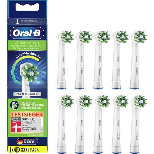 Hamiltion-10 X Crossaction Brush Heads With Cleanmaximiser Bristles For Superior Cleaning