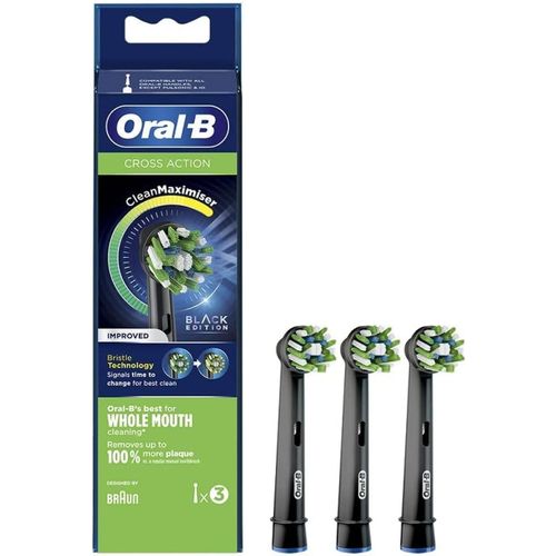 Hamiltion-Recambio Cepillo Dental Braun Eb50-3 Cross Action Black (3 Un)