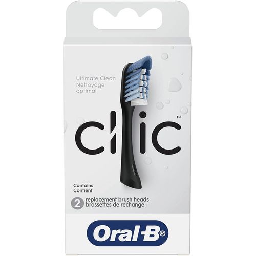 Hamiltion-Clic Lot De 2 Têtes De Brosse À Dents De Rechange Noir