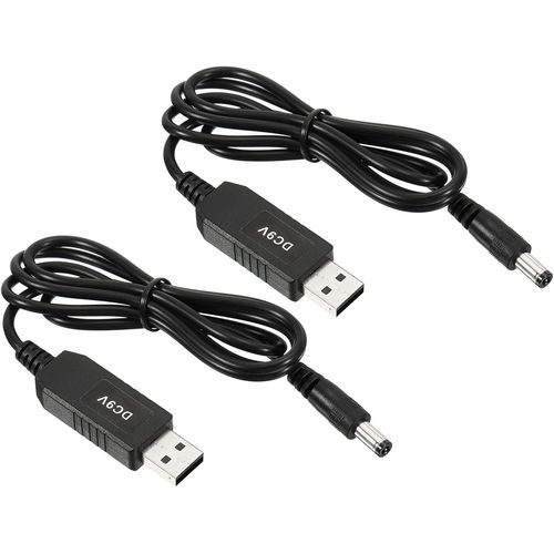 Hamiltion-6W 1A Usb Step Up Voltage Convertisseur,2 Paquet Dc 5V To Dc 9V Alimentation Fournitures Adaptateur Jack 5.5X2.5Mm Câble Pour Router Led Lampe Haut-Parleurs